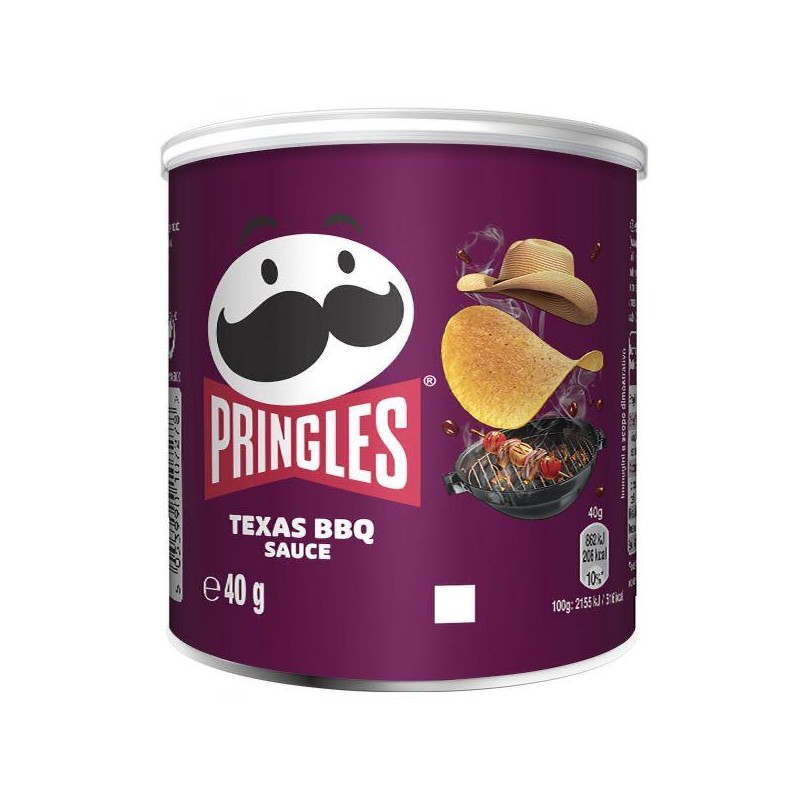 Pringles 12 Tubi Patatine al Gusto Texas Bbq da 40 grammi