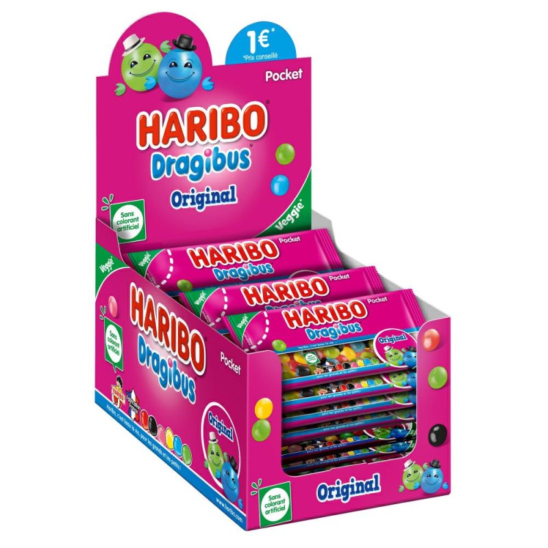 Haribo Dragiubus Caramelle Dragee Veggie Gusto Frutta 24 pezzi da 50 gr