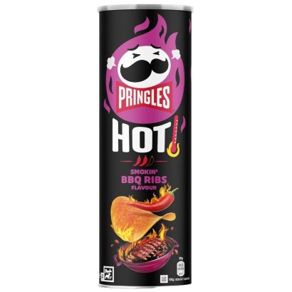 Pringles HOT Smokin' BBQ Ribs Flavour Tubo da 160 grammi