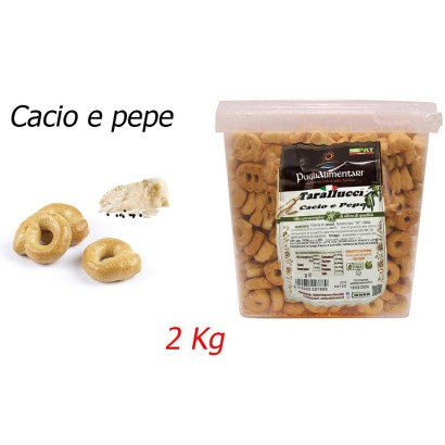 Puglialimentari Tarallucci Gusto Cacio e Pepe Secchiello da 2 Kg