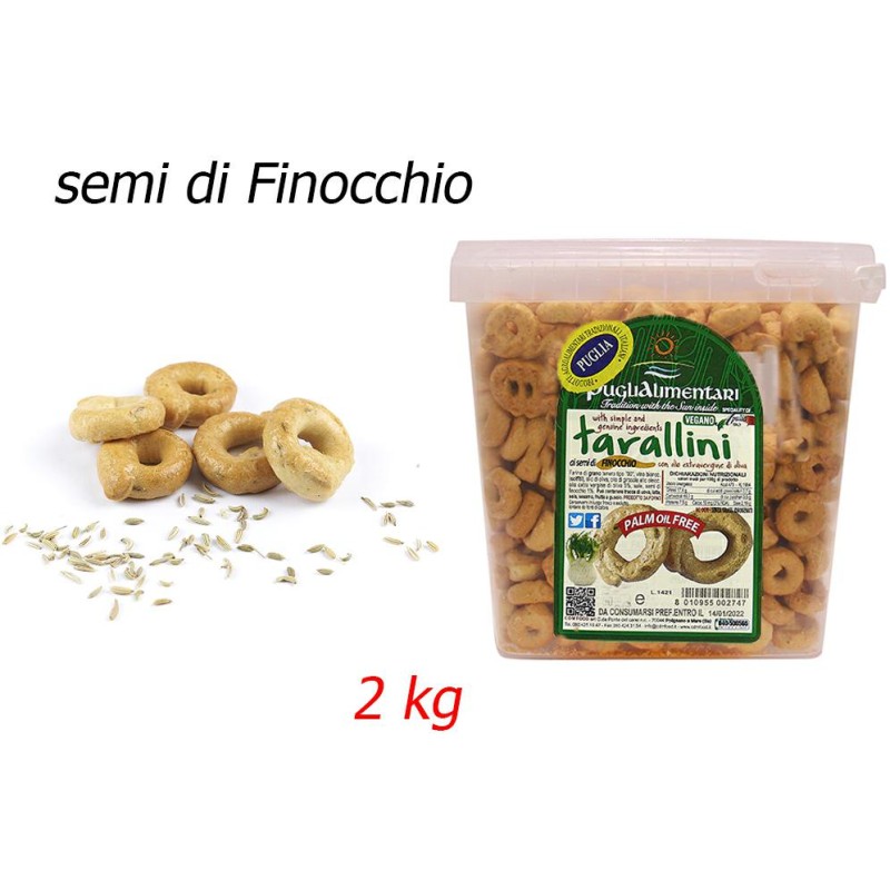 Puglialimentari Tarallucci al Finocchio Secchiello da 2 Kg