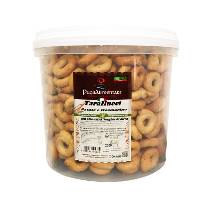 Puglialimentari Tarallucci Gusto Patate e Rosmarino Secchiello da 2 Kg