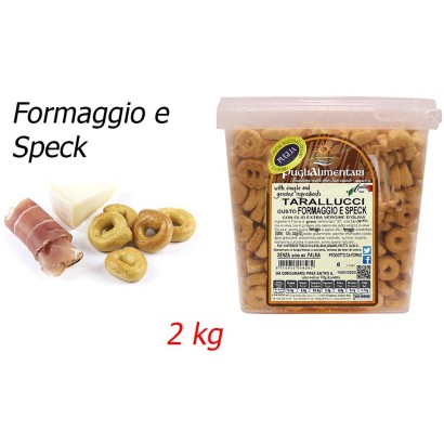 Puglialimentari Tarallucci Gusto Formaggio e Speck Secchiello da 2 Kg