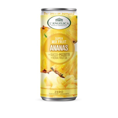 L'Angelica Super Mix Fruit Gusto Ananas 12 Lattine da 240 ml