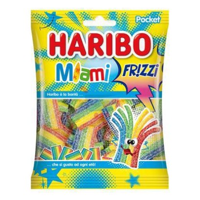 Haribo Caramelle Miami Frizzi Busta da 90 grammi