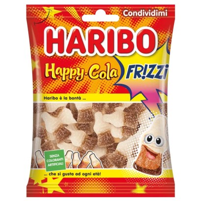 Haribo Happy Cola Frizzi Caramelle Gommose Gusto Cola Busta da 100 grammi