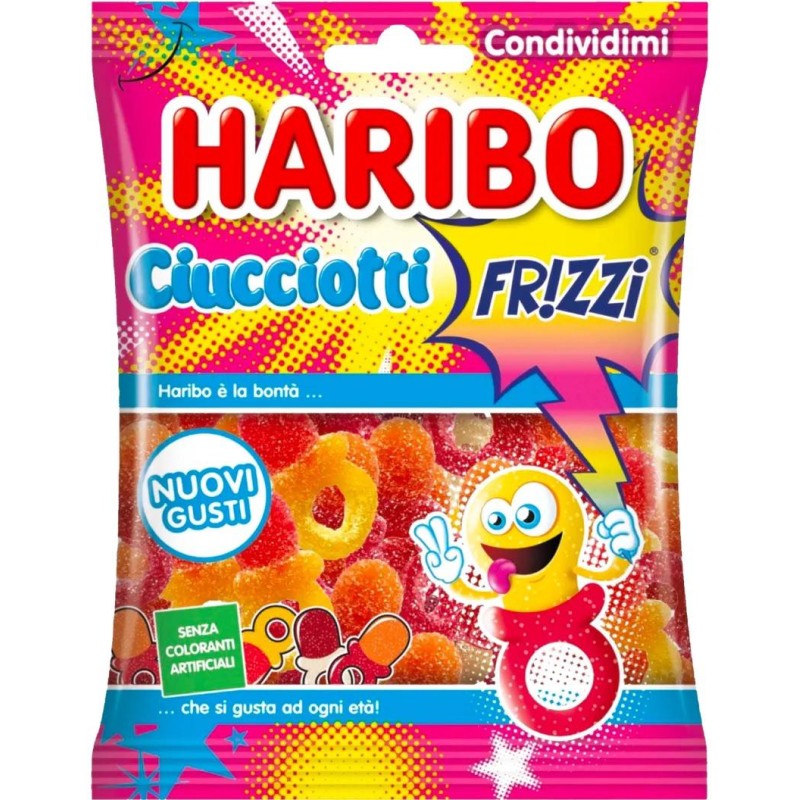 Haribo Caramelle Ciucciotti Frizzi Busta da 100 grammi