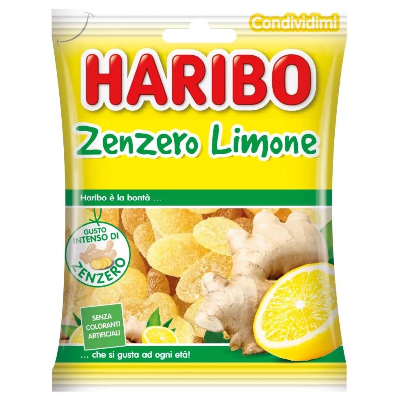 Haribo Caramelle Zenzero e Limone Busta da 100 grammi