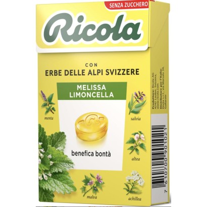 Ricola Melissa e Limoncella 1 Astuccio da 50 grammi Caramelle Balsamiche Senza Zucchero