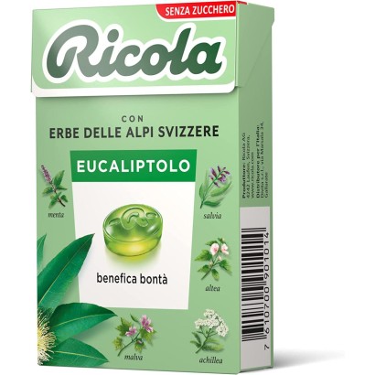 Ricola Eucaliptolo 1 Astuccio da 50 grammi Caramelle Balsamiche Senza Zucchero