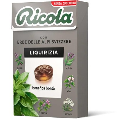 Ricola Liquirizia 1 Astuccio da 50 grammi Caramelle Balsamiche Senza Zucchero