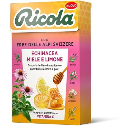 Ricola Echinacea Miele e Limone 1 Astuccio da 50 grammi Caramelle Balsamiche Senza Zucchero