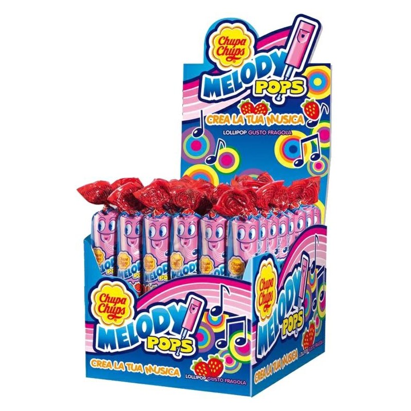 Chupa Chups Melody Pops Caramella Lollipop Gusto Fragola 48 pz