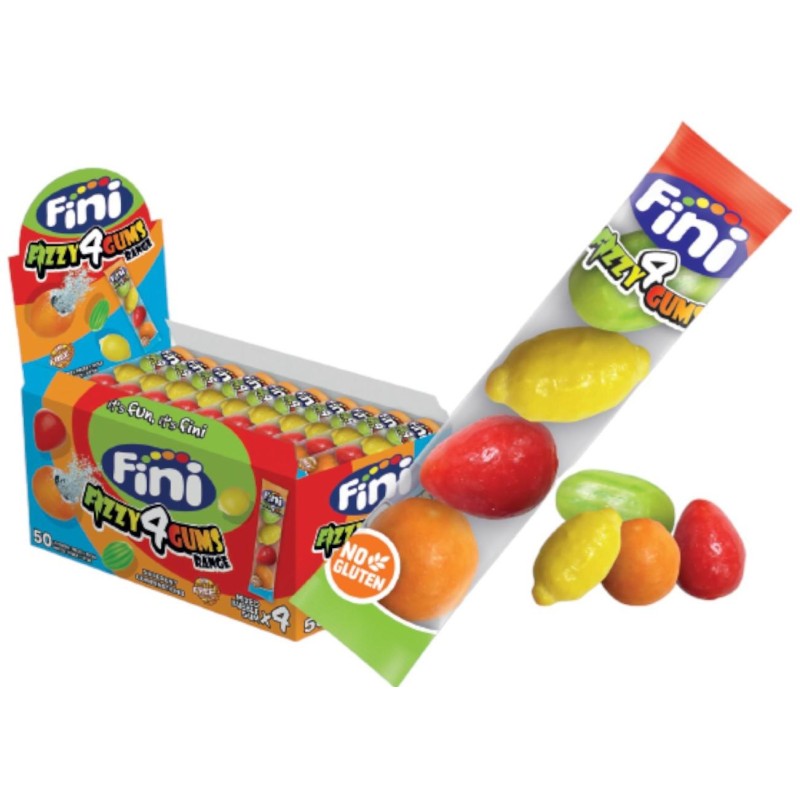 Chicle Macedonia Fizzy Fini Gomme in 4pz x50