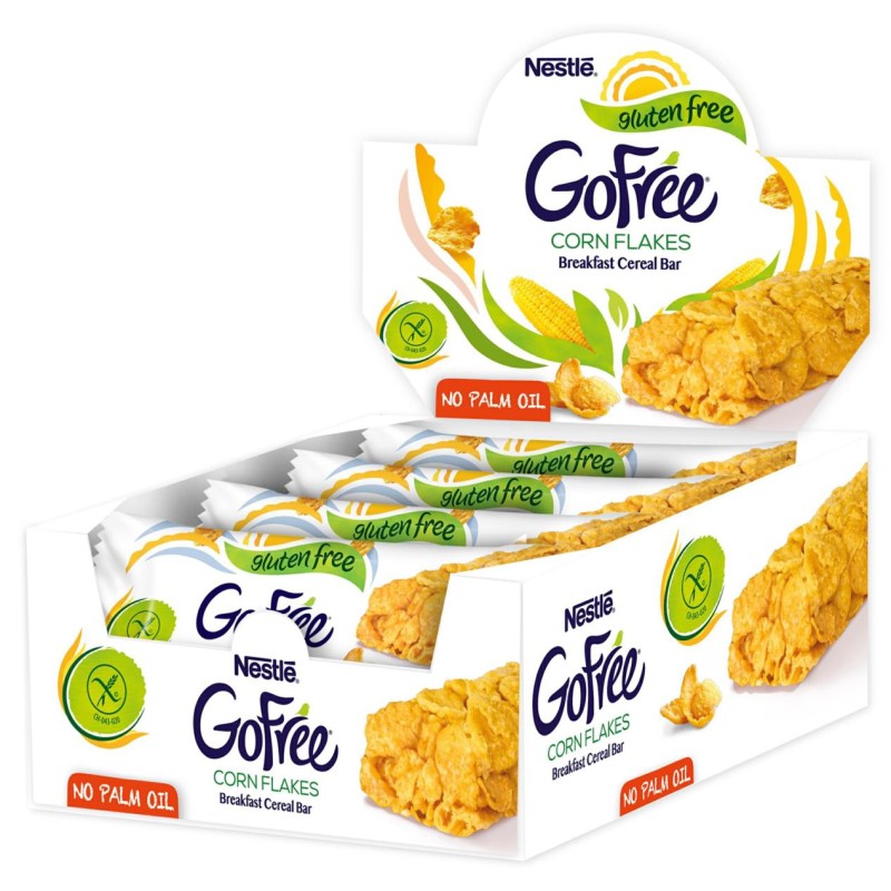 Nestle' GoFree Barrette di Corn Flakes Senza Glutine Espositore da 12 x 22 gr