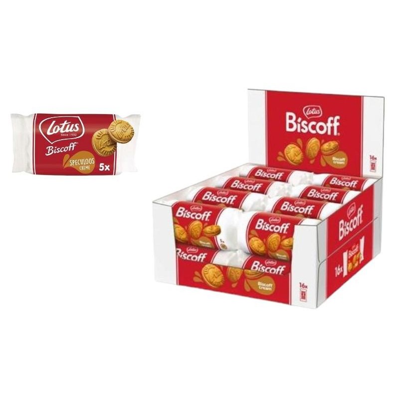 Biscotti Lotus Ripieni di Crema Biscoff 16 Pacchetti da 5 Biscotti - 16X50g