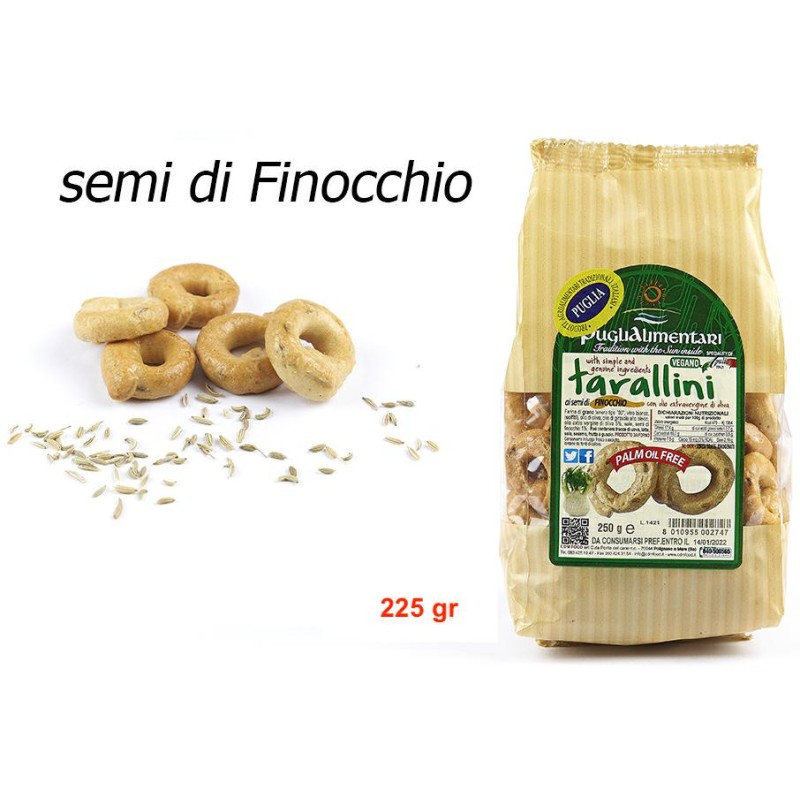 Puglialimentari Taralli Semi di Finocchio Busta da 225 grammi