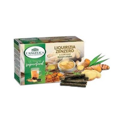 L' Angelica Tisana Superfood Liquirizia Zenzero e Curcuma Confezione da 18 Filtri