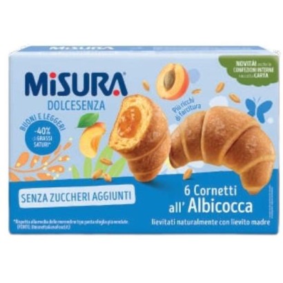 Misura Dolcesenza confezione da 6 cornetti all'albicocca lievitati naturalmente con lievito madre confezione da 298gr