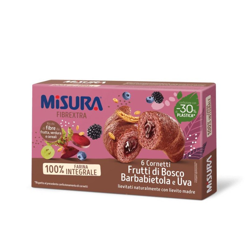 Misura Fibrextra cf da 6 cornetti Frutti di Bosco, Barbabietola e Uva lievitati naturalmente