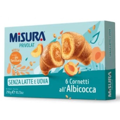 Misura Privolat senza Latte e senza Uova confezione da 6 cornetti all'Albicocca lievitati naturalmen