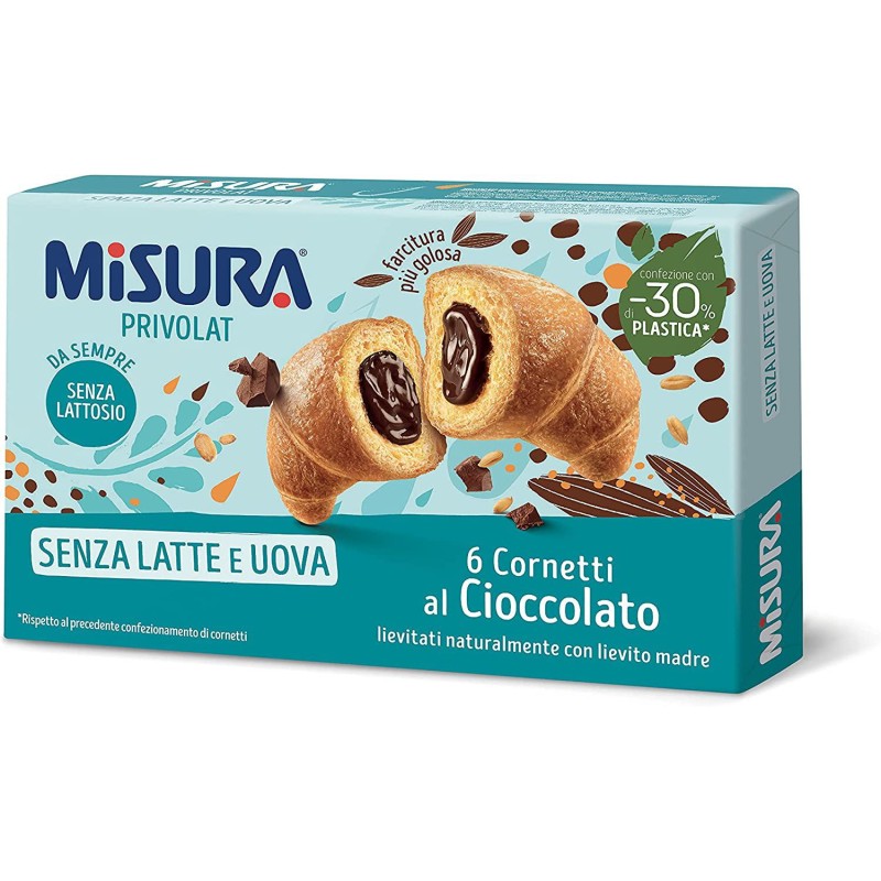 Misura Privolat senza Latte e senza Uova cf da 6 cornetti al Cioccolato da 298gr