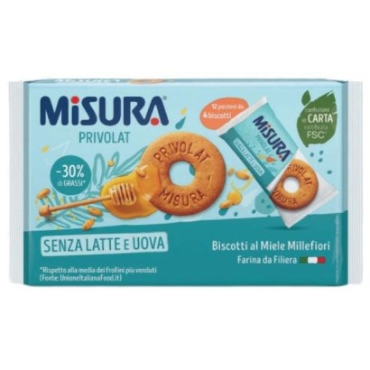 Misura Privolat senza Latte e senza Uova cf da 12 porzioni da 4 biscotti al Miele Millefiori