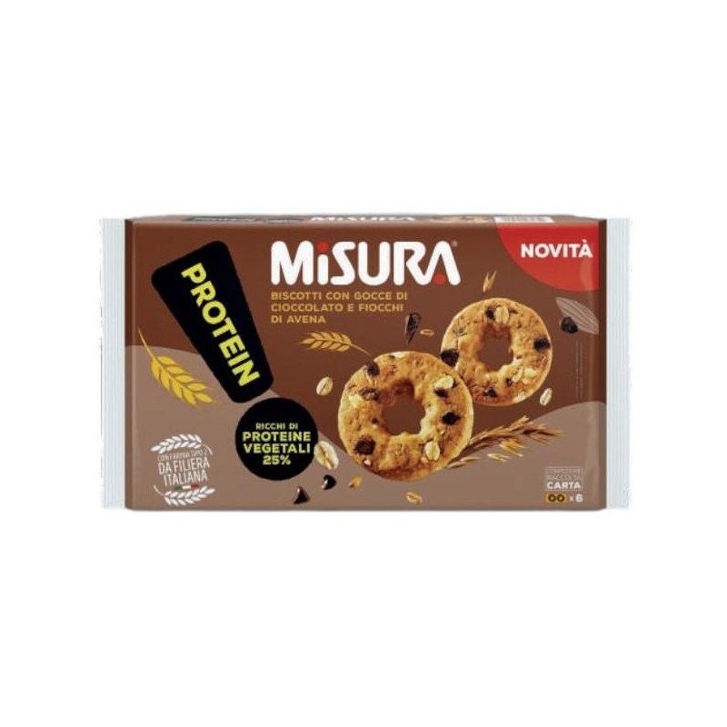 Misura Protein cf da 6 porzioni da 2 biscotti con gocce di Cioccolato e Fiocchi di Avena