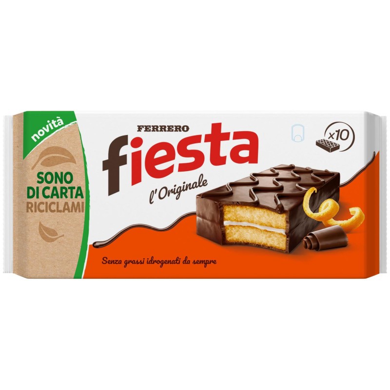 Ferrero Fiesta Tortina all' Arancia con Liquore Ricoperta da Cacao 20 pz