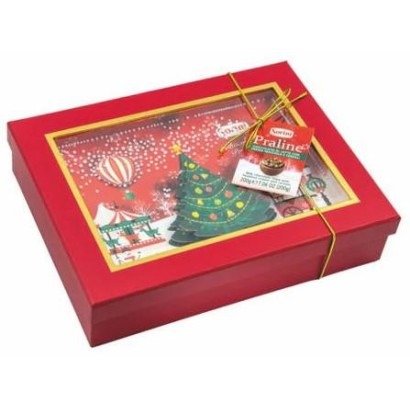 Scatola 3D Christmas Box Sorini Con Praline di Cioccolato al Latte Ripiene gr.250