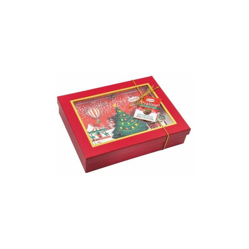 Scatola 3D Christmas Box Sorini Con Praline di Cioccolato al Latte Ripiene gr.250