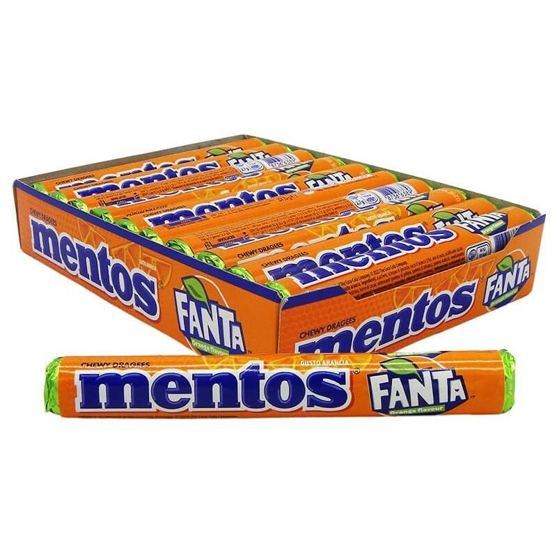 Mentos Fanta Chewy Dragees Caramelle Confettate Gusto Arancia 20 Stick