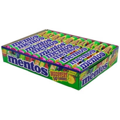 Mentos Discovery Chewy Dragees Caramelle Confettate Gusto Frutta 20 Stick Vegan