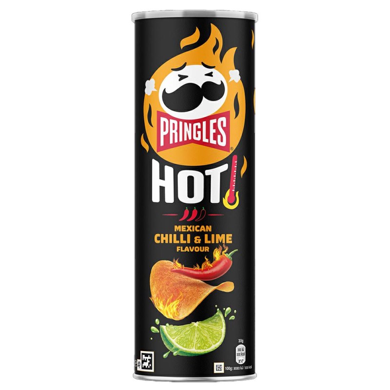 Pringles HOT Mexican Chilli & Lime Flavour Tubo da 160 grammi