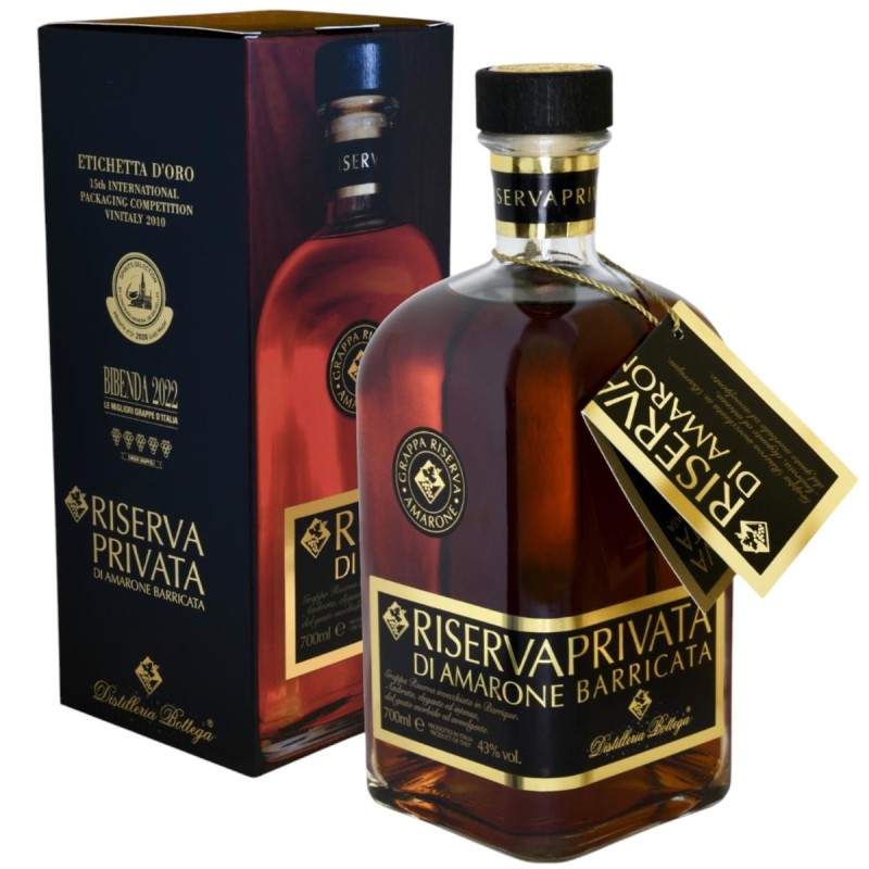 Grappa Barricata Riserva Privata Bottega 43% 70 cl Riserva Esclusiva per i Veri Conoscitori