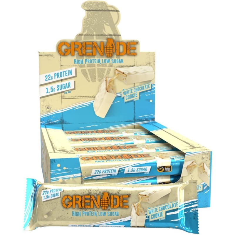 Grenade Barretta Proteica con Pezzi di Biscotti al Cioccolato 12x60g