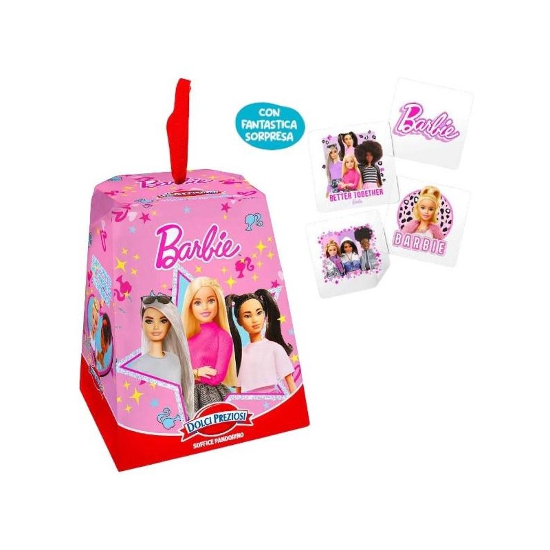 Dolci Preziosi Soffice Pandorino di Natale Barbie con Sorpresa all' Interno 80 gr