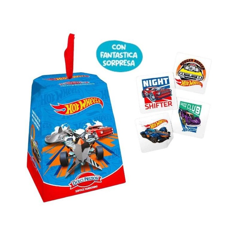 Dolci Preziosi Soffice Pandorino di Natale Hot Wheels con Sorpresa all' Interno 80 g