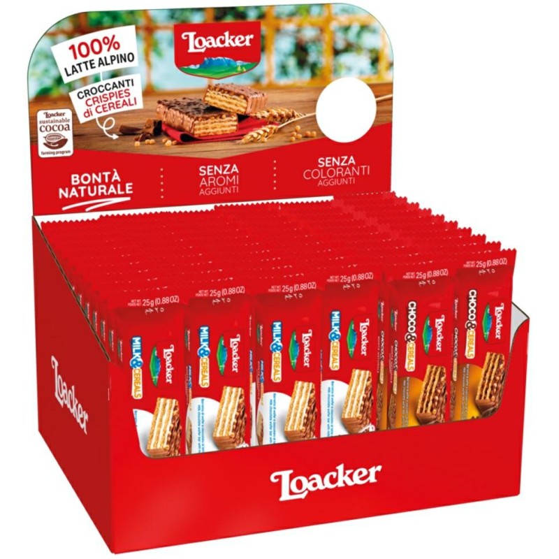 Loacker + Cereals 25gx60 Latte e Cioccolato gr.25x60