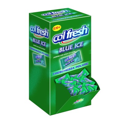 Colfresh Duetto Blue Ice Gomme da masticare alla Menta Senza Zucchero Box da 200 pezzi