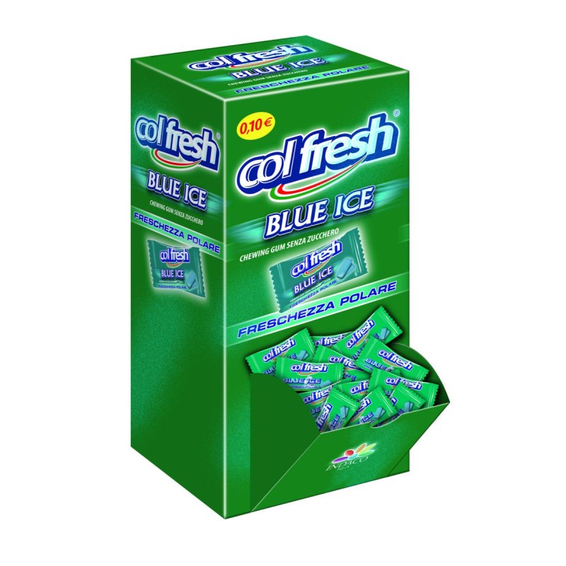 Colfresh Duetto Blue Ice Gomme da masticare alla Menta Senza Zucchero Box da 200 pezzi