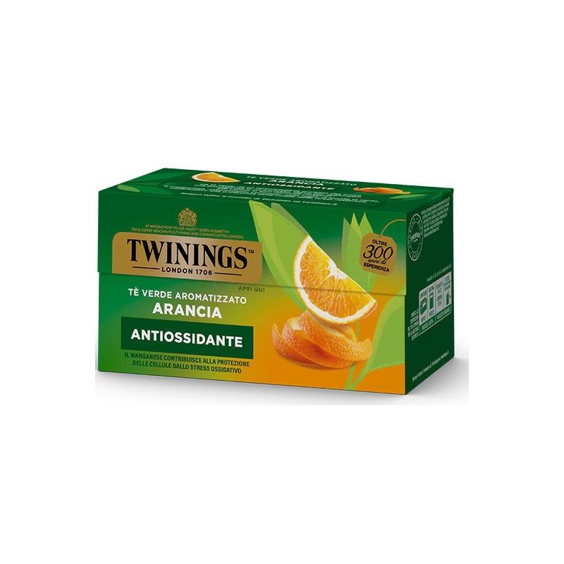 Twinings Te' Verde Aromatizzato Arancia Confezione da 25 Filtri