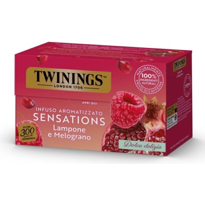 Twinings Infuso Aromatizzato Lampone e Melograno Confezione da 20 Filtri