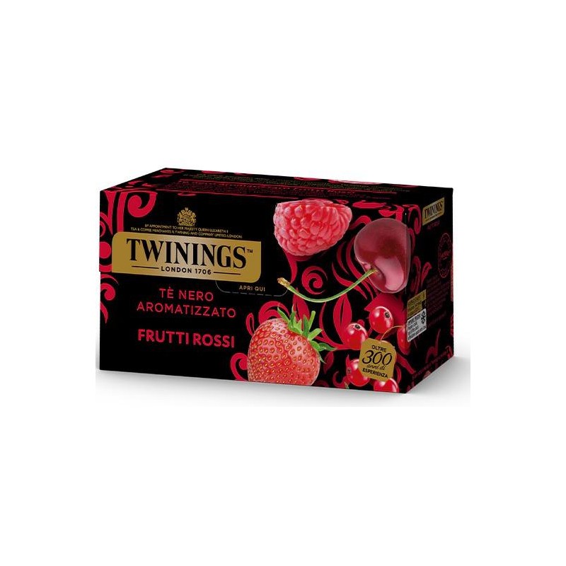 Twinings Te' Nero Aromatizzato ai Frutti Rossi Confezione da 25 Filtri