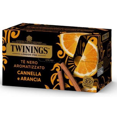 Twinings Te' Nero Aromatizzato Cannella e Arancia Confezione da 25 Filtri