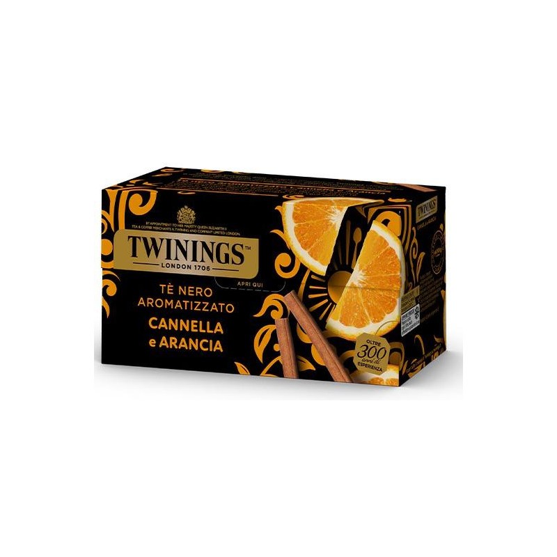 Twinings Te' Nero Aromatizzato Cannella e Arancia Confezione da 25 Filtri