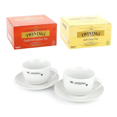 Twinings Duo English Breakfast Tea Classics ed Earl Grey Tea 50 Filtri Classics + 2 Tazze