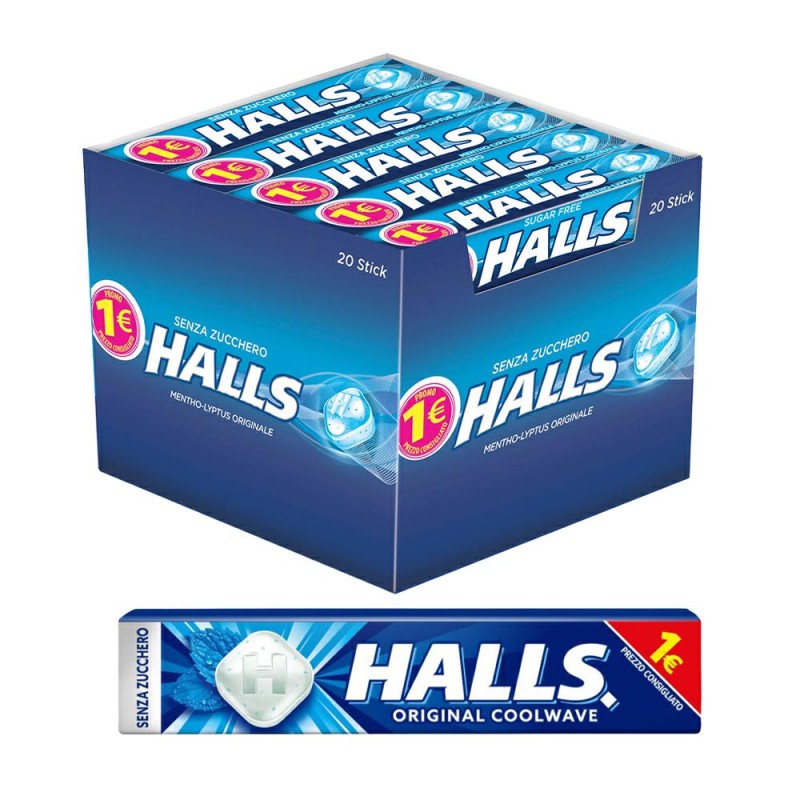 Halls Original Coolwave SENZA Zucchero gr.32x20