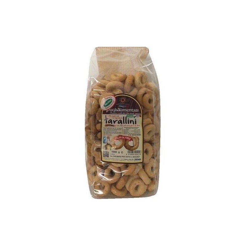 Puglialimentari Tarallucci Gusto Aglio Olio Peperoncino Busta da 1 Kg