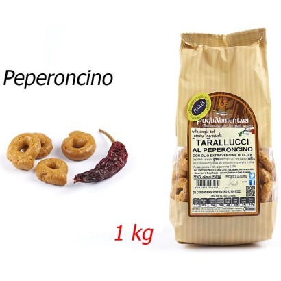 Puglialimentari Tarallucci al Peperoncino Busta da 1 Kg